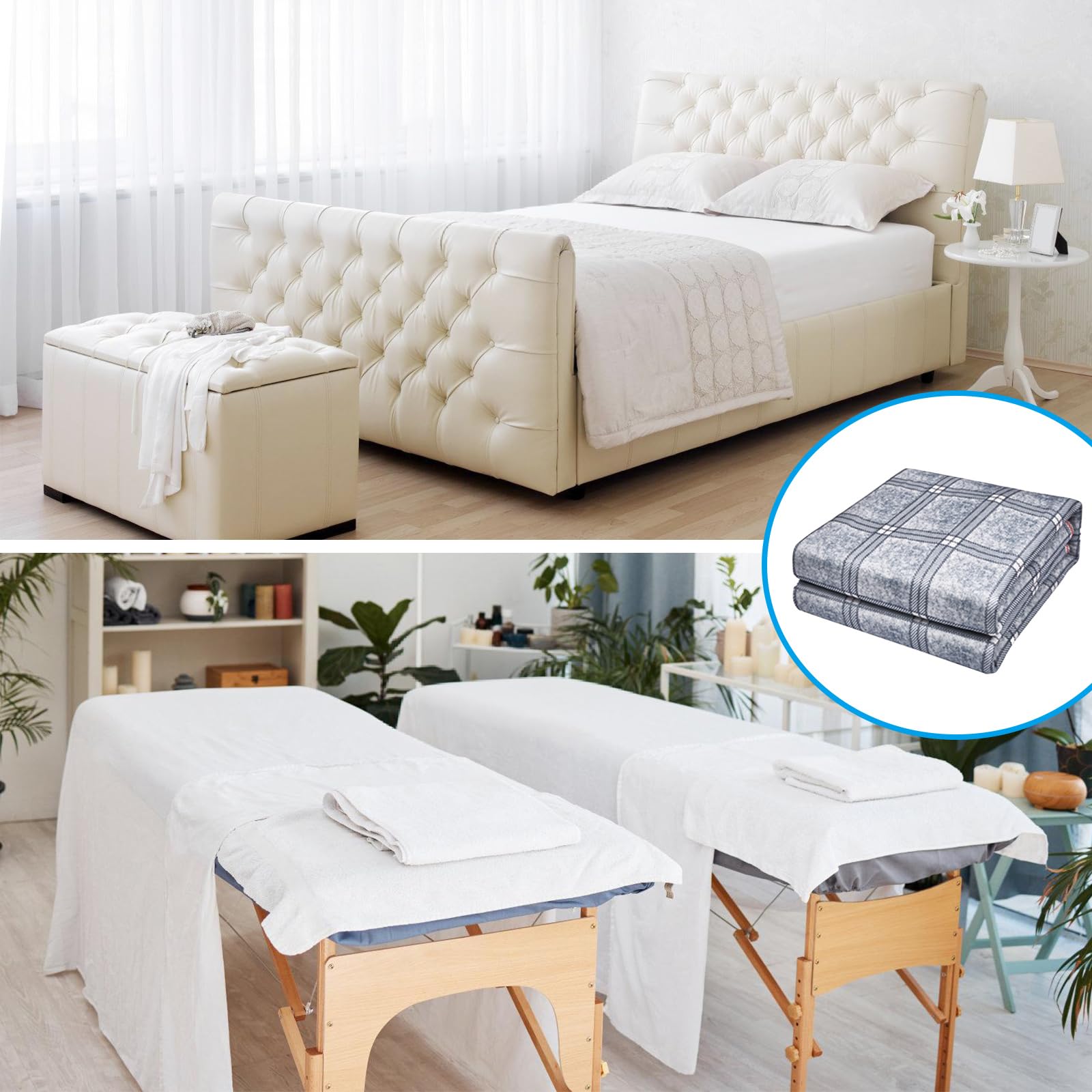Manta eléctrica con apagado automático, 150 x 80 cm, manta térmica eléctrica con 4 niveles de calor, temporizador de 12 horas, protección contra sobrecalentamiento, resistente al agua, para cama y