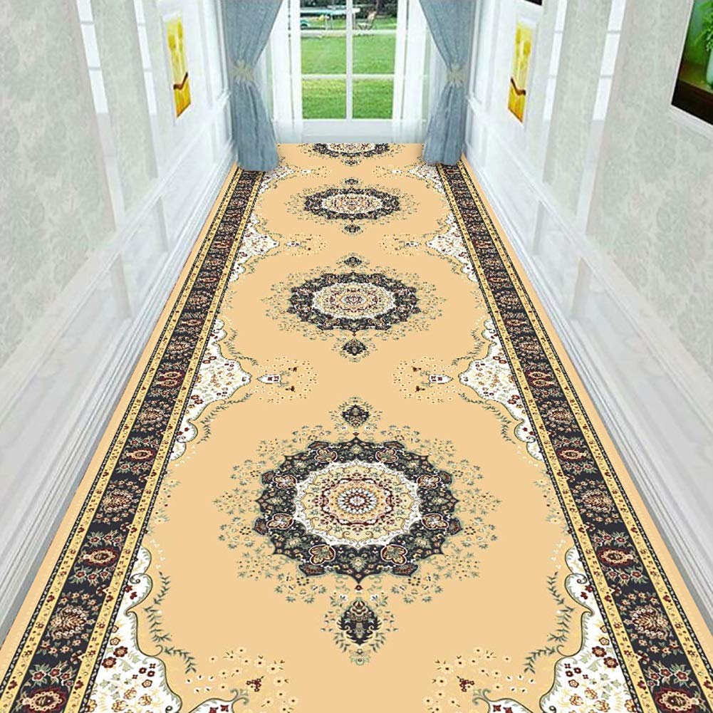 ZXL Dywan tradycyjny o szerokości 60 cm/80 cm/100 cm/120 cm, dywanik wejściowy do przedpokoju, dywanik do wewnątrz / na zewnątrz, łatwy do czyszczenia (rozmiar: 60 x 400 cm)