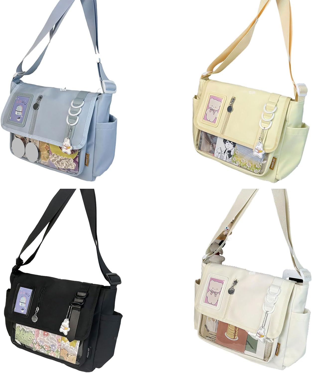 Japanese College Style Nylon Crossbody Bag Practical and Spacious Shoulder Bag Designed for Anime Fans and Students
