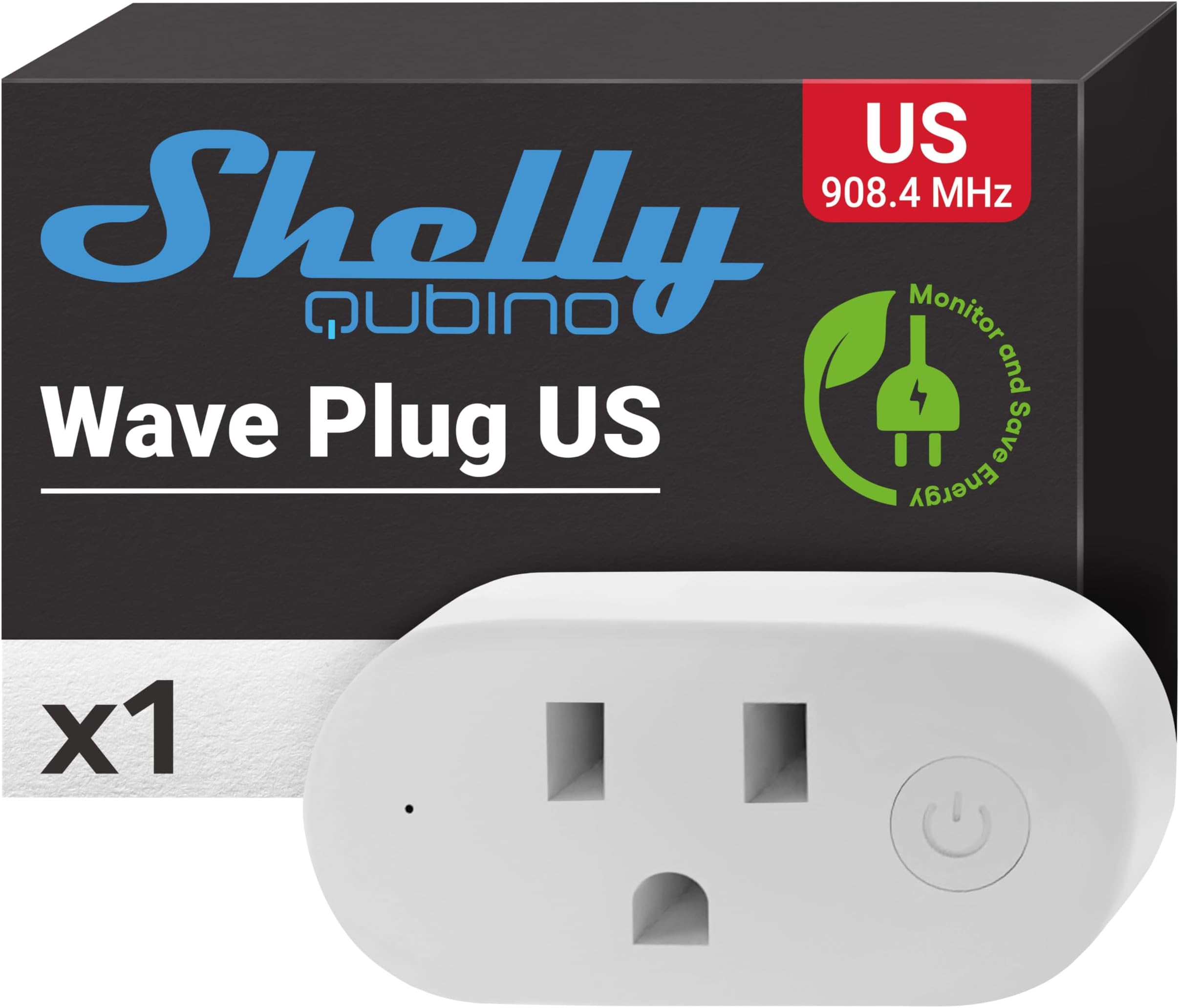 Wave Plug US | Z-Wave 800 Series Smart Plug with Energy Monitoring 15 A | Home Automation | iOS Android App | Z-Wave Gateway | Low Power Consumption | Smart Schedules and Scenes