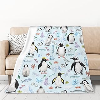 Penguin Blanket, Penguin Gifts for Men Women Penguin Lover, Soft Lightweight Warm Plush Flannel Throw, for Bed Sofa Office Room Decoration 40'x 50' for Kids/Child