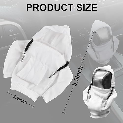 Miniatura 5 de GaRhomxy Pomos de palanca de cambios de automóvil, perilla de palanca de cambios de automóvil, bonita sudadera con capucha para engranaje de