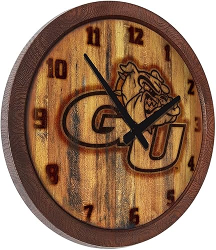 Miniatura 454 de The Fan-Brand NCAA Oklahoma Sooners: Faux Barrel Top Wall Clock Sports Team Bar Sign Décor - Home Man Cave, Party Decoration - Made On Demand