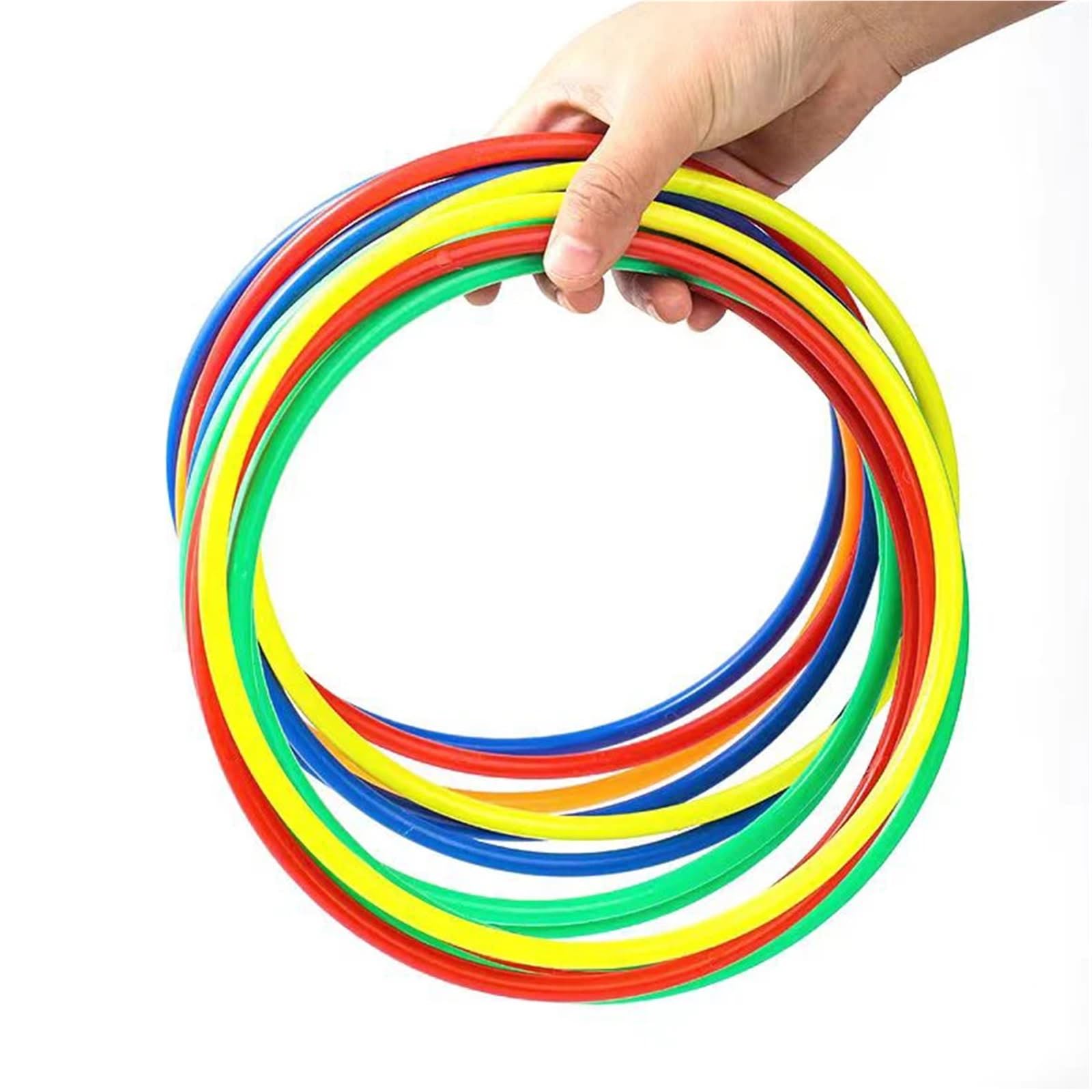 Anillos De Agilidad 10 Anillos de plástico Multicolor for lanzar Aros, Practicar Velocidad, Agilidad y Juegos de Carnaval en el Patio de recreo.(10PCS Size 30CM)