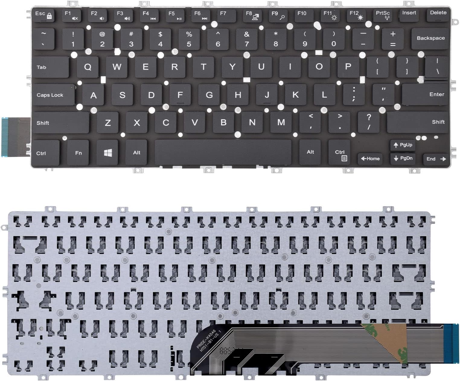 TLBTEK Keyboard Replacement Compatible with Dell Inspiron 14-5480 5481 5482 5485 5488 5491 15-5580 5581 5582 5585 5588 5591 15-7000 7586 P76F,Latitude 14 3400 2019 E3400 3310 Series Laptop