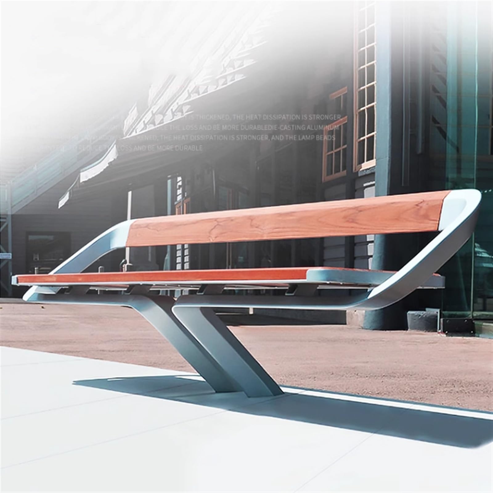 SDdPulse Sedia a panca da esterno, moderne sedie a panchina per esterni, con schienale, patio, giardino, cortile, panca casual con telaio e gambe in acciaio progettate, patio marrone, 120 x 45 x 70 cm