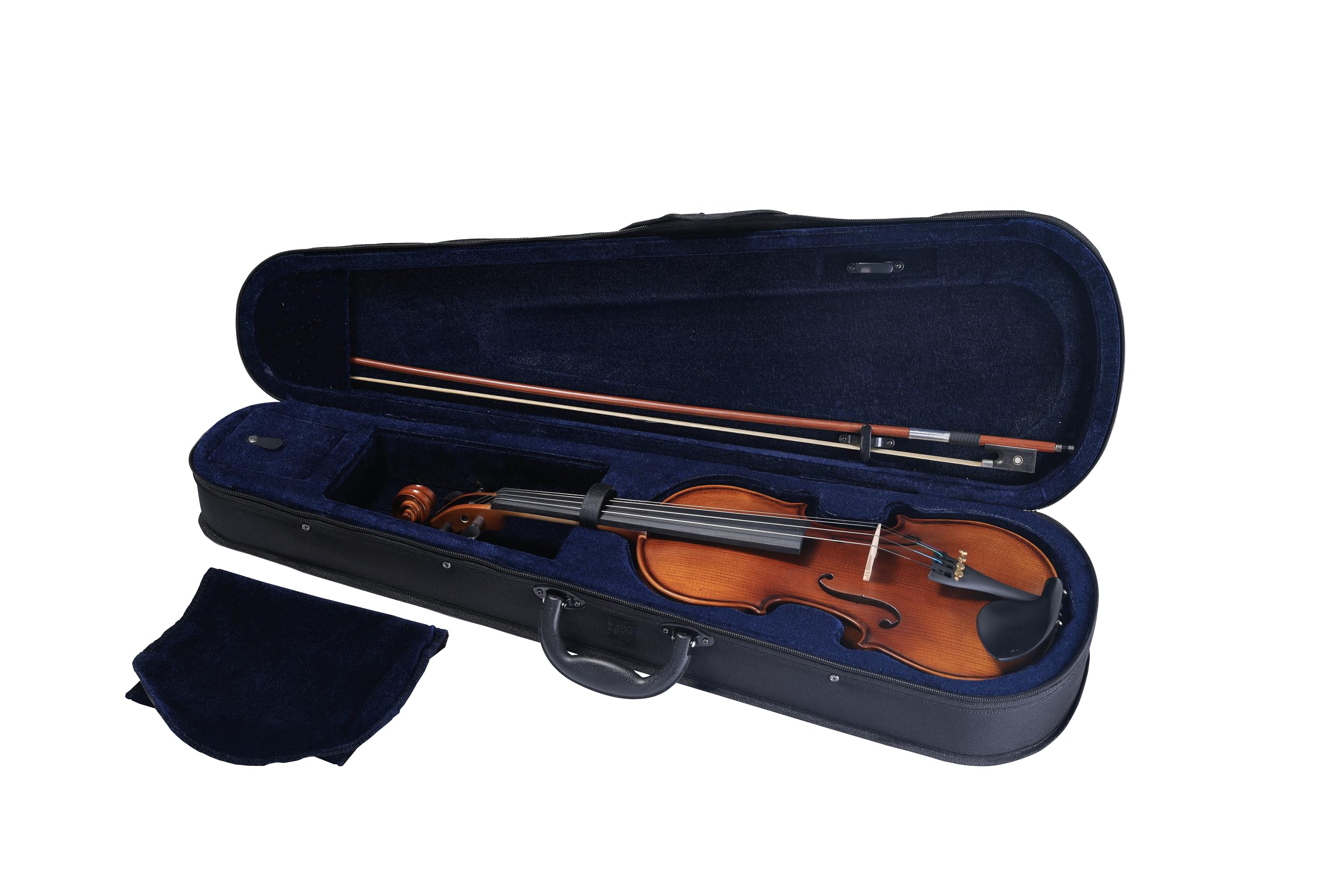 GKW 4/4 Students Beginner Violin Kit – Matte Finish Solid Wood Violin Set with Ebony Fingerboard, Carbon Fiber Tailpiece, Triangle Case, Bow, and Rosin for Students and Professionals