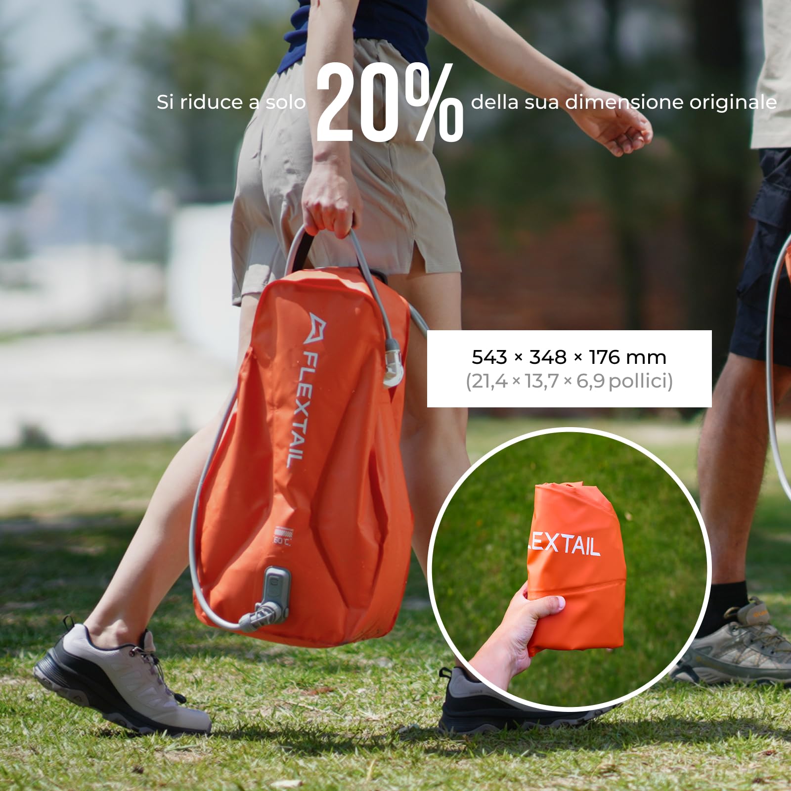 FLEXTAILGEAR Borsa Tiny Shower, Facile da trasportare, Perfetta per l'uso all'aperto.