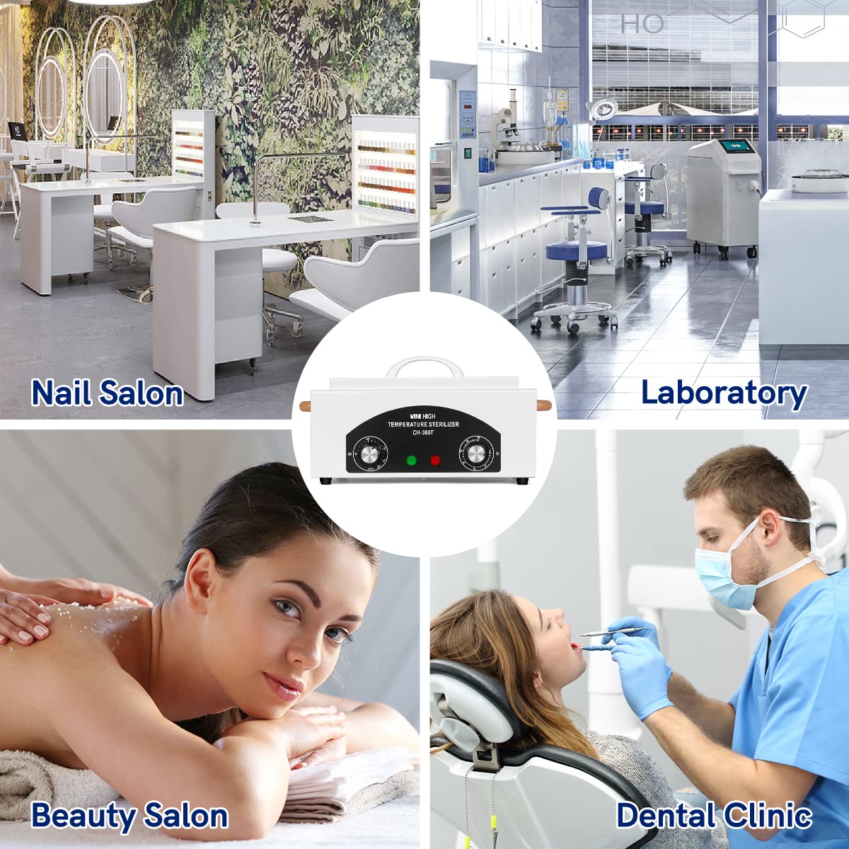 Xverycan 300W Esterilizador de Aire Caliente Desinfección, 200℃ Esterilizador de Calor Seco de Alta Temperatura, Esterilizadores Pequeños para Herramientas de Uñas, Herramientas Cosméticas