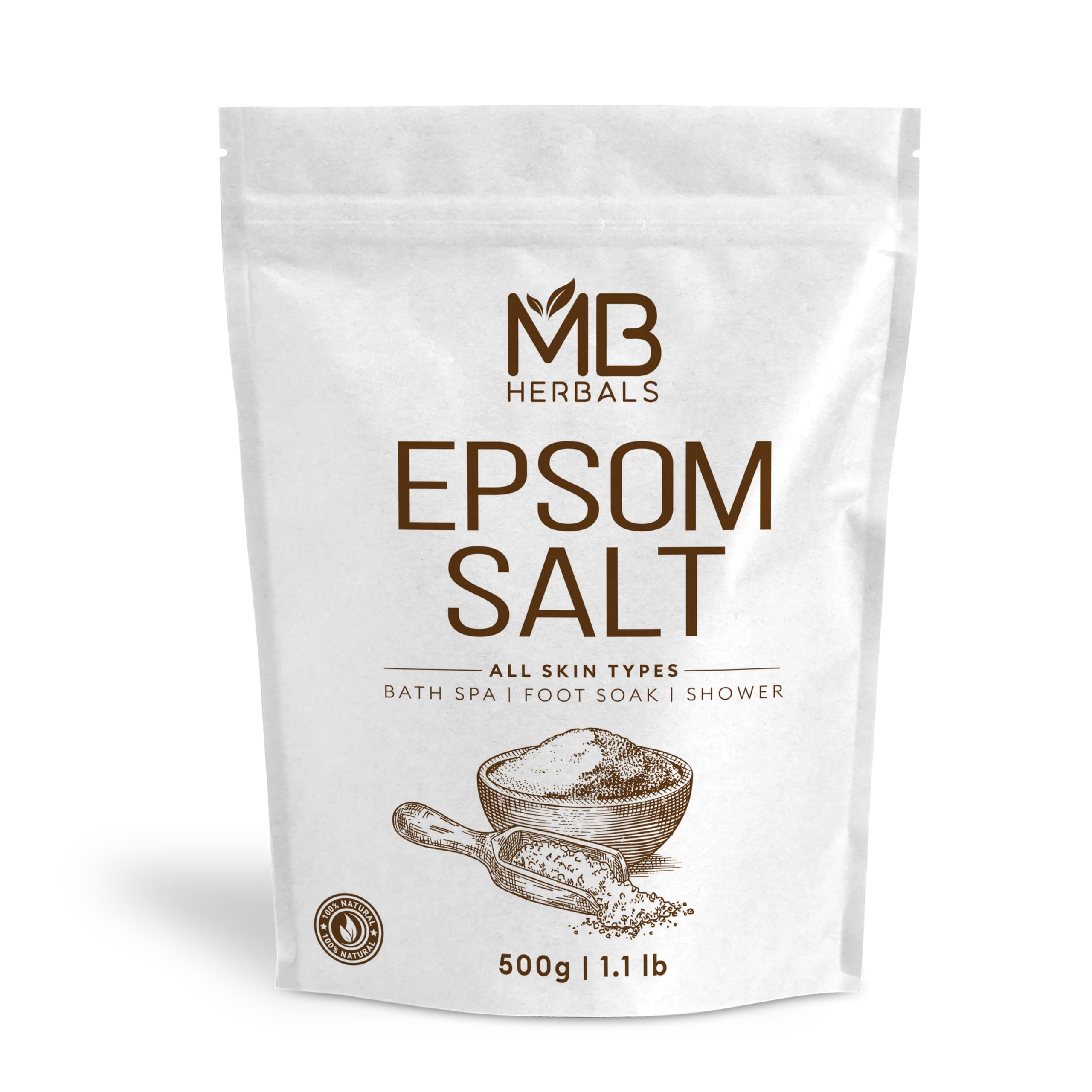 MB Herbals Epsom Salt 500g, for Bath Spa, Foot Soak and Shower, All Skin Types-image-23