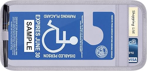 Soporte para Placa de Discapacitado para Auto, Wisdompro Protector de Permiso de Estacionamiento para Discapacitados para Parasol de Carro con