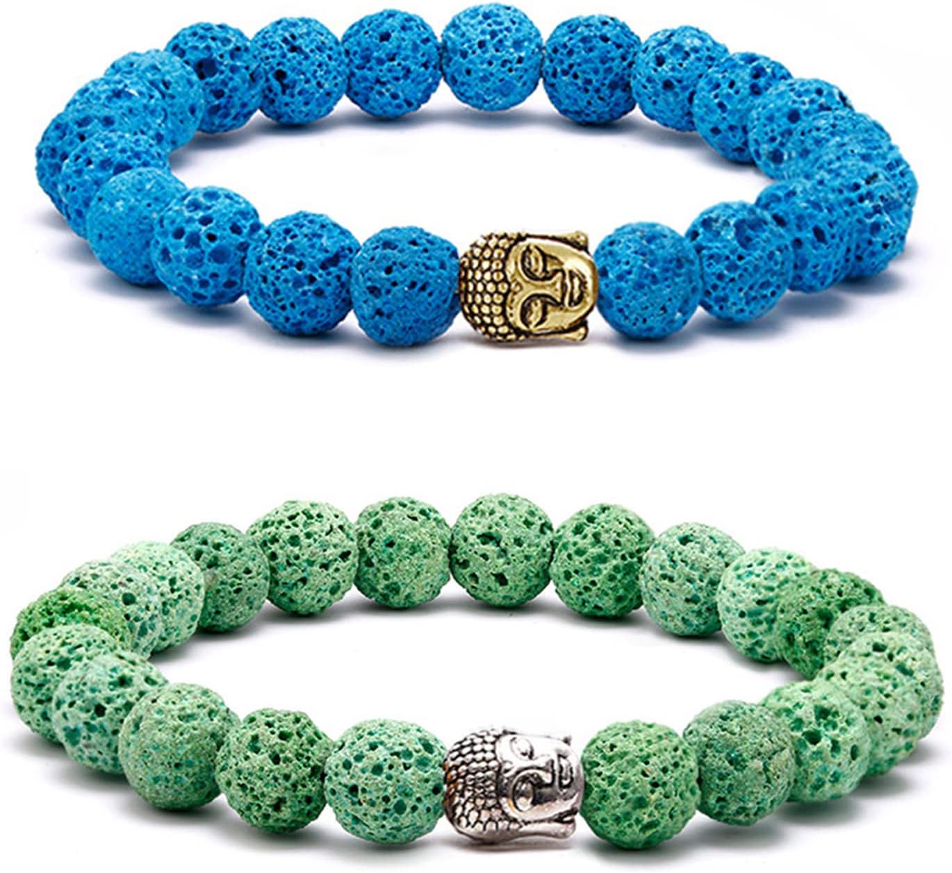 RUBYCA 40PCS Buddha Small Spiritual Metal Beads Mix Colors Spacer for Jewelry Making Bracelet - Image 4