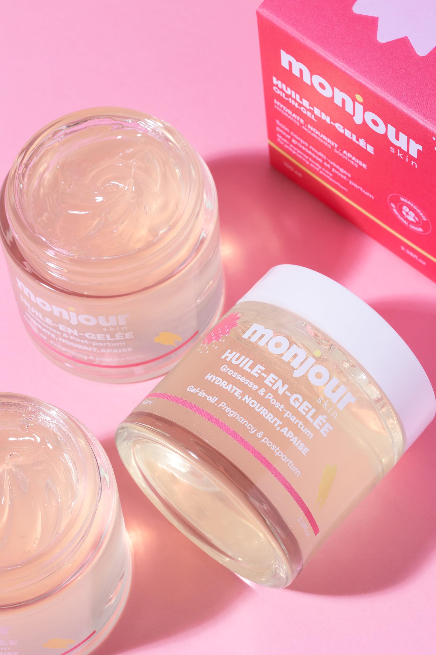 Huile-en-Gelée Grossesse Post-Partum Naturelle 98% Prévention Vergetures Caméline Bio Inca Inchi Nourrit Hydrate Apaise Peau