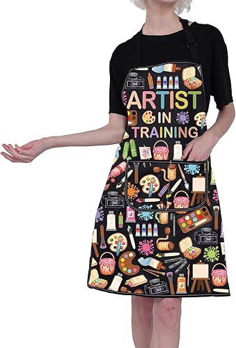 Miniatura 6 de FUSTMW Delantales de pintor de artistas, delantales con bolsillos, delantales de pintor, regalo para amantes del arte, regalos para profesores de