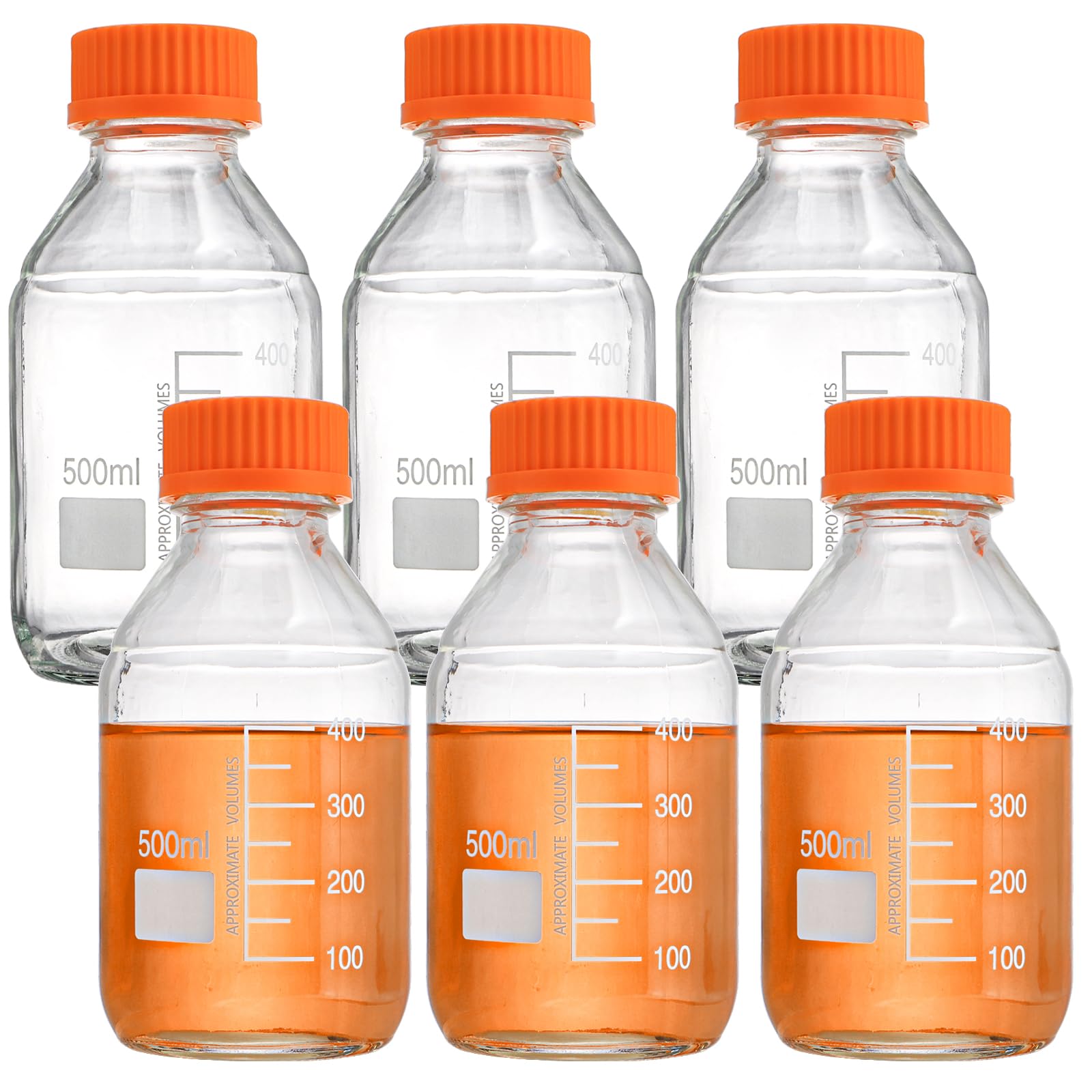 Irenare8 Pieces Media Storage Bottles Borosilicate Storage Glass Scientific Round