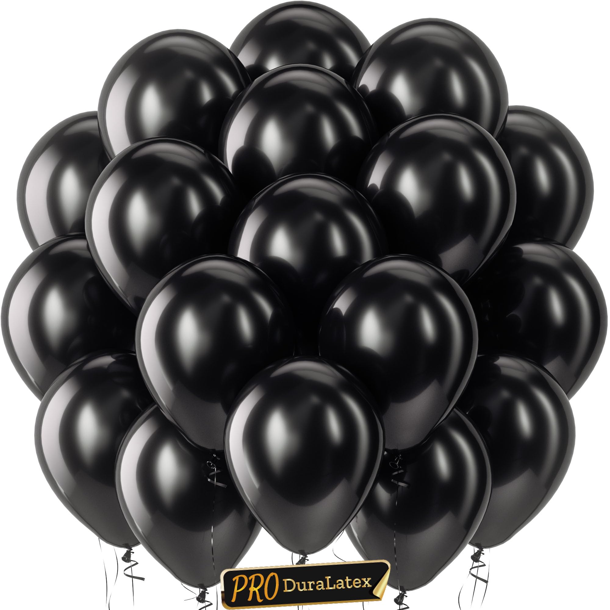 Bezente Pro Duralatex Black Extra-Thick Balloons 120 Pack 10 inch