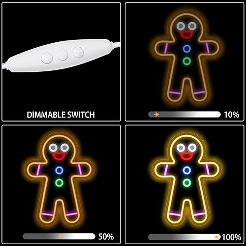 Miniatura 3 de Letrero de neón LED de hombre de jengibre para decoración de pared, luces de neón artísticas hechas a mano, alimentadas por USB, adecuado para