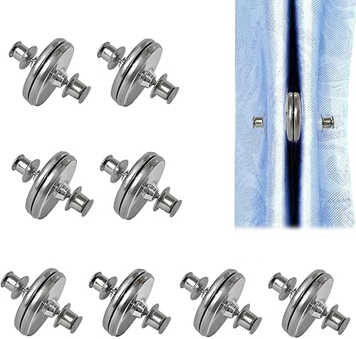 8 pares de cierres de imanes de cortina, clips magnéticos para cortina para interiores y exteriores, pesos fuertes, imanes, cortina magnética, botón