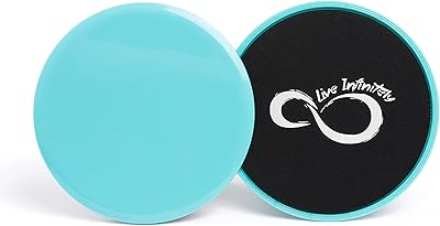 Live Infinitely Core Sliders – Dual Sided Fitness Sliders for Hardwood Or Carpeted Surfaces – Ideal for Ab & Core Workouts...