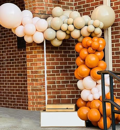 Miniatura 5 de Kit de arco de globos de otoño, diferentes tamaños, doble relleno, naranja quemado, crema, melocotón, albaricoque, terracota, guirnalda de globos de