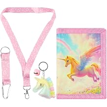 Kids Wallet, Kids Wallet Folding Purse with Carabiner, Neck Strap and Key Ring for Boys Girls, Cute Animals B, Fashion.