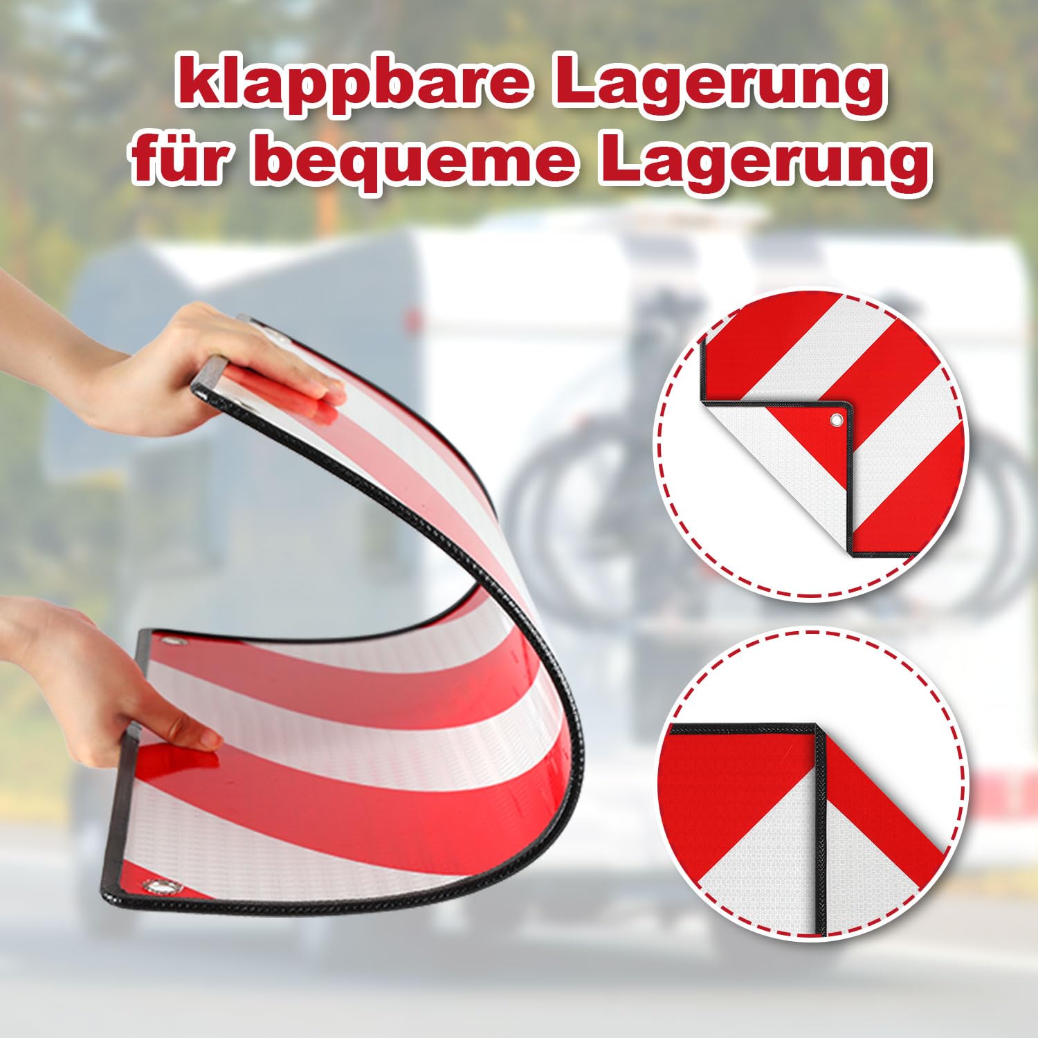Lospitch Panneau d'avertissement Italien et espagnole 2 en 1, Panneau de signalisation en Aluminium pour l'Italie et 50x50cm, Panneau de signalisation réfléchissant pour Porte-vélos