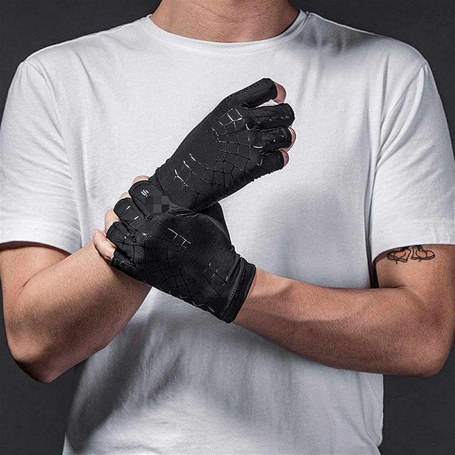 Gants de Cyclisme Gants Demi-Doigts, Gants De Sport D'haltérophilie Antidérapants pour Course De Moto Gant Velo (Color : G, Size : Large)