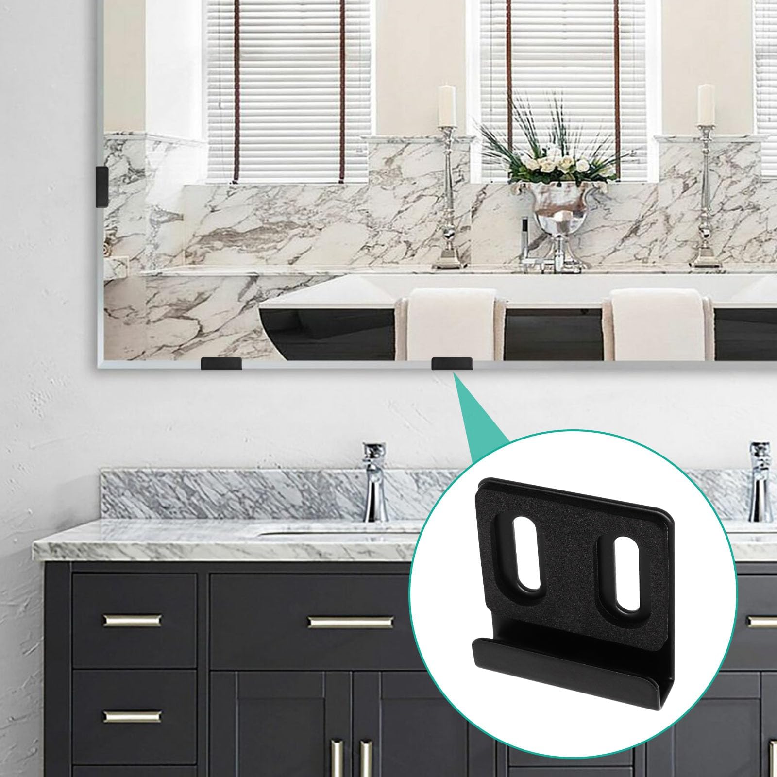 Mirror Hanging Kit - Heavy Duty Wall Mount Clips -8