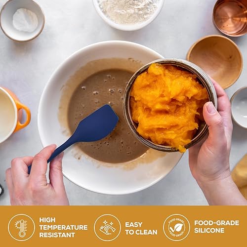Miniatura 4 de Mrs. Anderson's Baking Raspador de espátula de silicona, flexible y antiadherente, azul marino