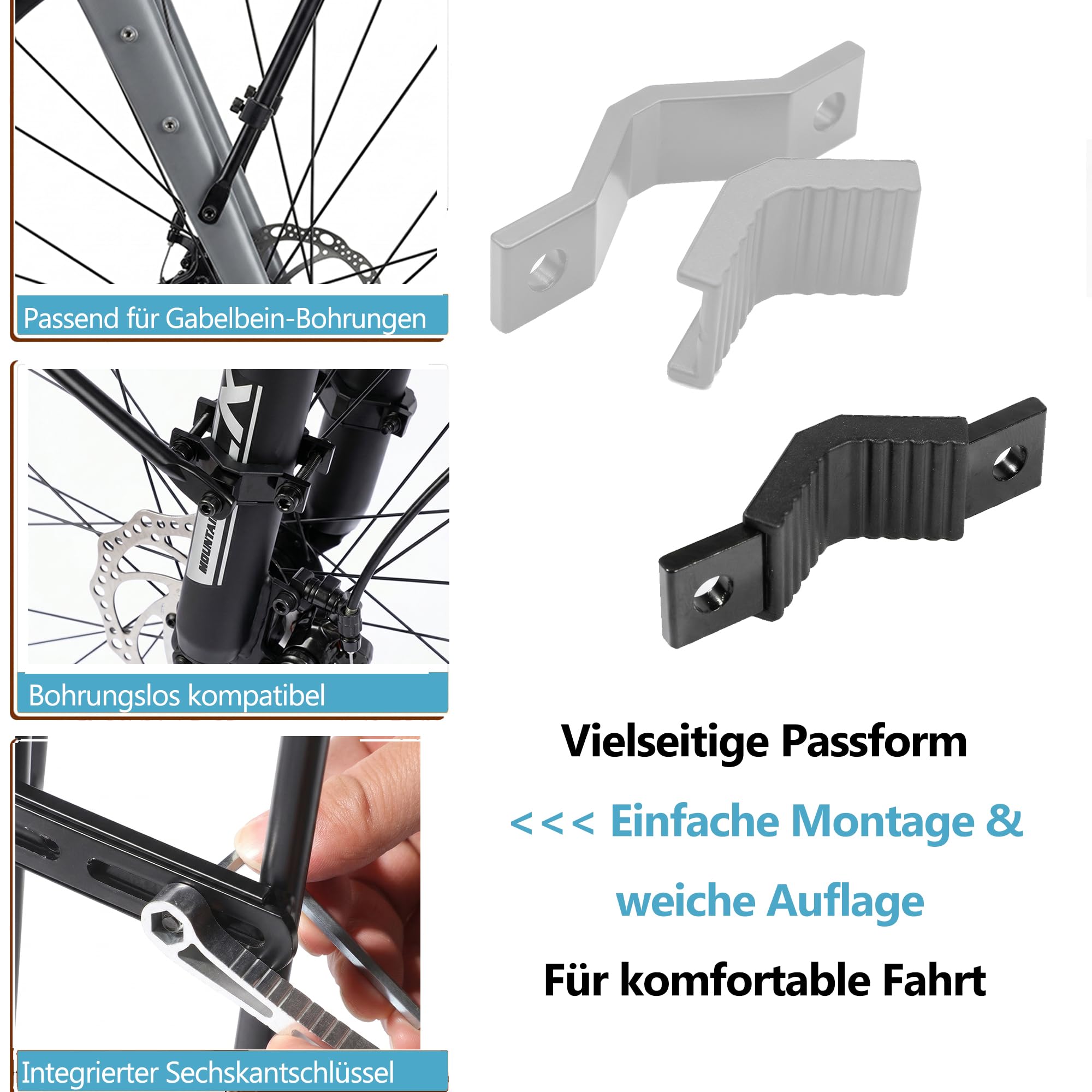 Fahrrad-Frontgepäckträger, Stabiler Aluminium Gepäckträger | Vordergepäckträger für Pendelverkehr & Touren, robust & klapperfrei, verstellbar, 6061-T6-Aluminium, einfache Installation