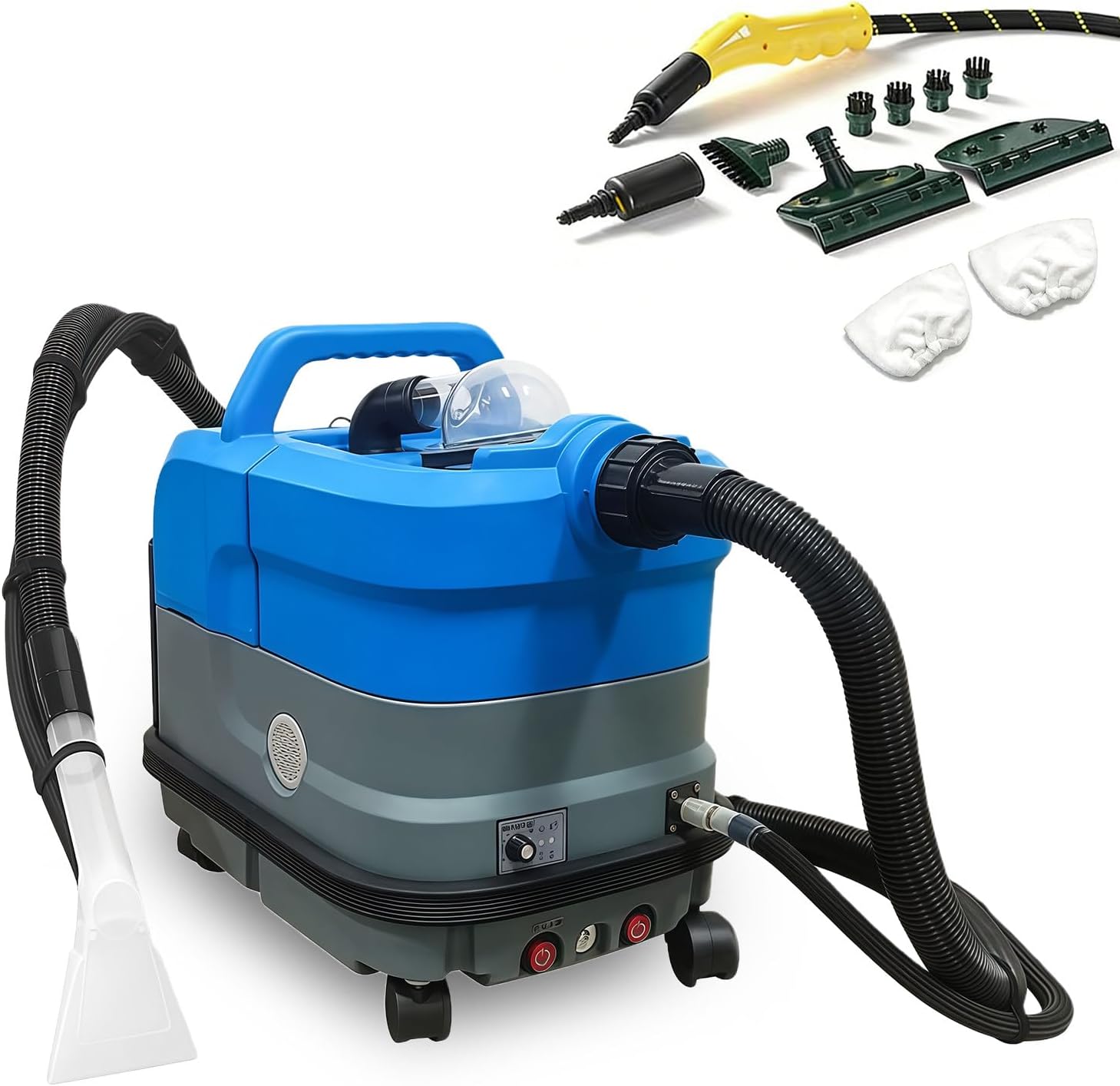 BANGBANGJI Heated Carpet & Upholstery Extractor, with 7.5L Clean & 12L Removable Dirty Water Tanks, with Steam, Spray-Vacuum & Mite Remover, for Hotels, Offices, Household Use
