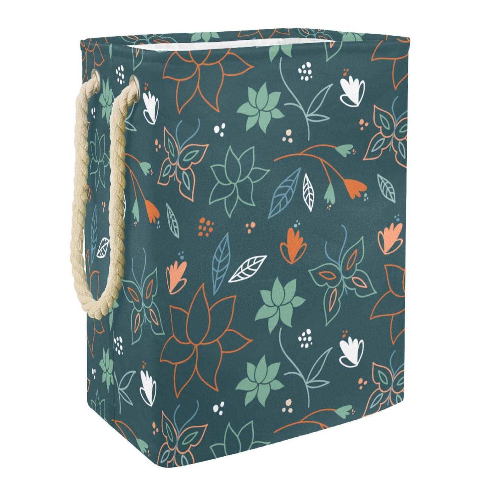 Panier à linge personnalisé pour chambre et grand rangement textile motif printemps