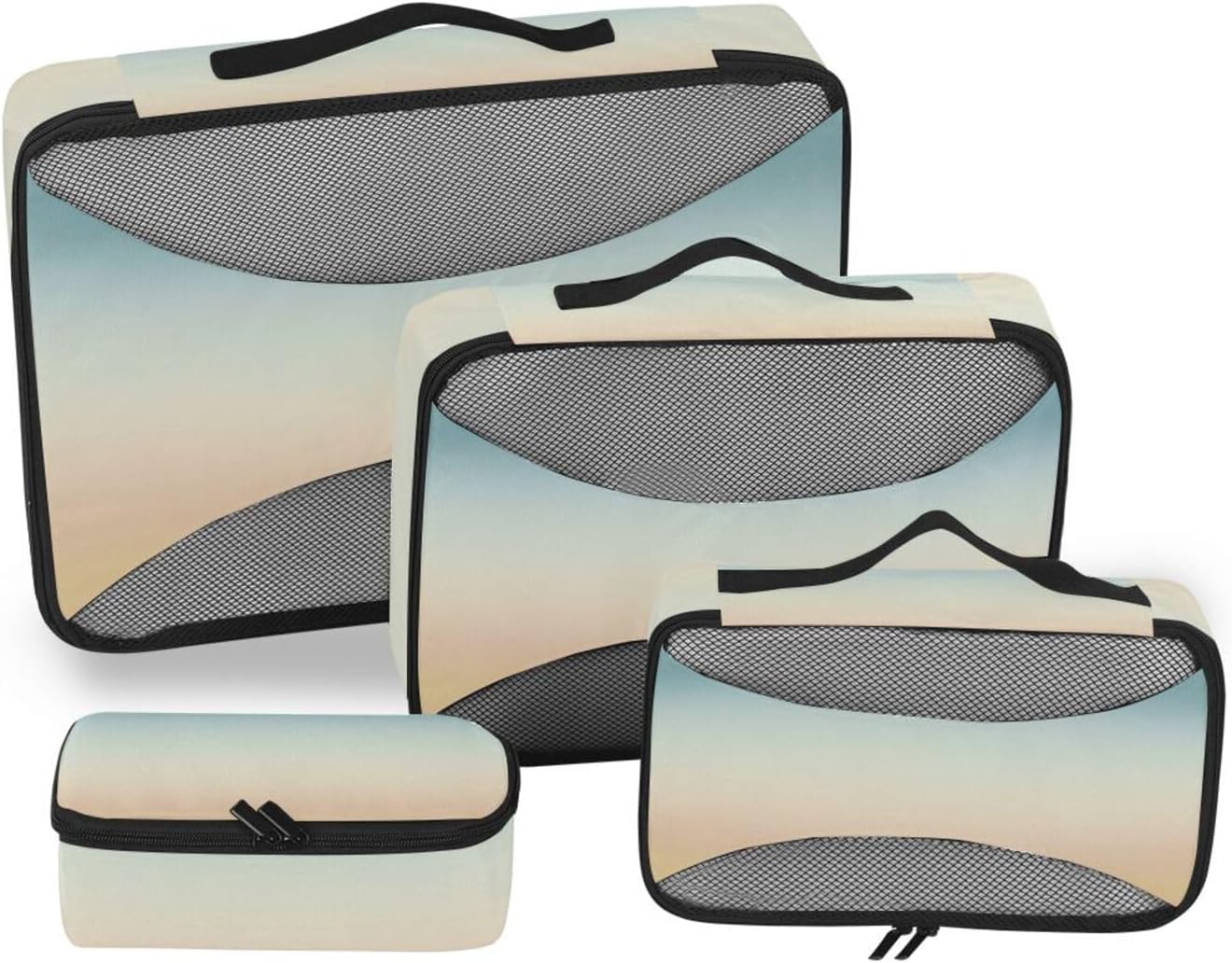 Rainbow Gradient 4 Pcs set organizers for travel Mesh Travel Essentials expandable packing cubes