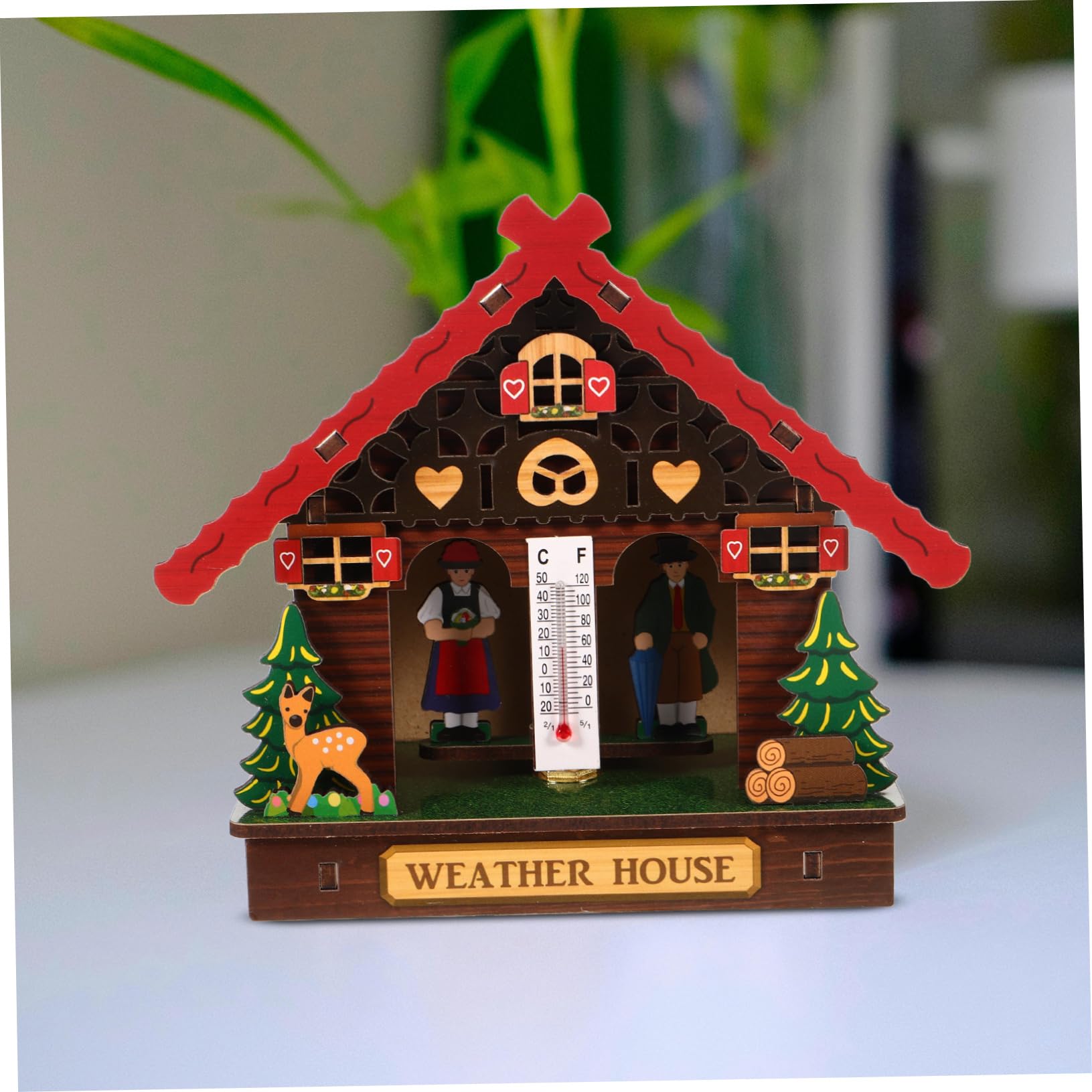 HANABASS Holzbarometer Mit Thermometer Und Hygrometer Wandwetterstation Für Haushalt Genaue Innen Und Außentemperaturmessung Langlebiges Design Zur Wandmontage