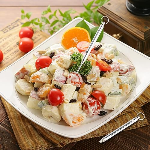 Miniatura 4 de Palillos de dientes de resorte de titanio, portátil, bolsillo de metal, palillo de dientes, colgante de llave para picnic al aire libre, camping