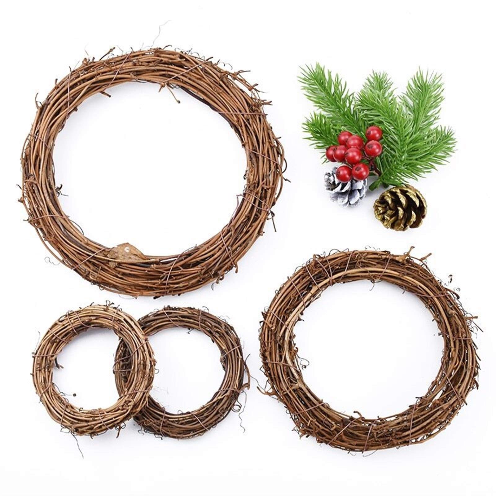 Wieniec bożonarodzeniowy 10 cm/15 cm/20 cm pierścionek rattanowy tanie sztuczne kwiaty girlanda suszony kwiat ramka do dekoracji bożonarodzeniowych w domu DIY wianki kwiatowe, wieniec bożonarodzeniowy