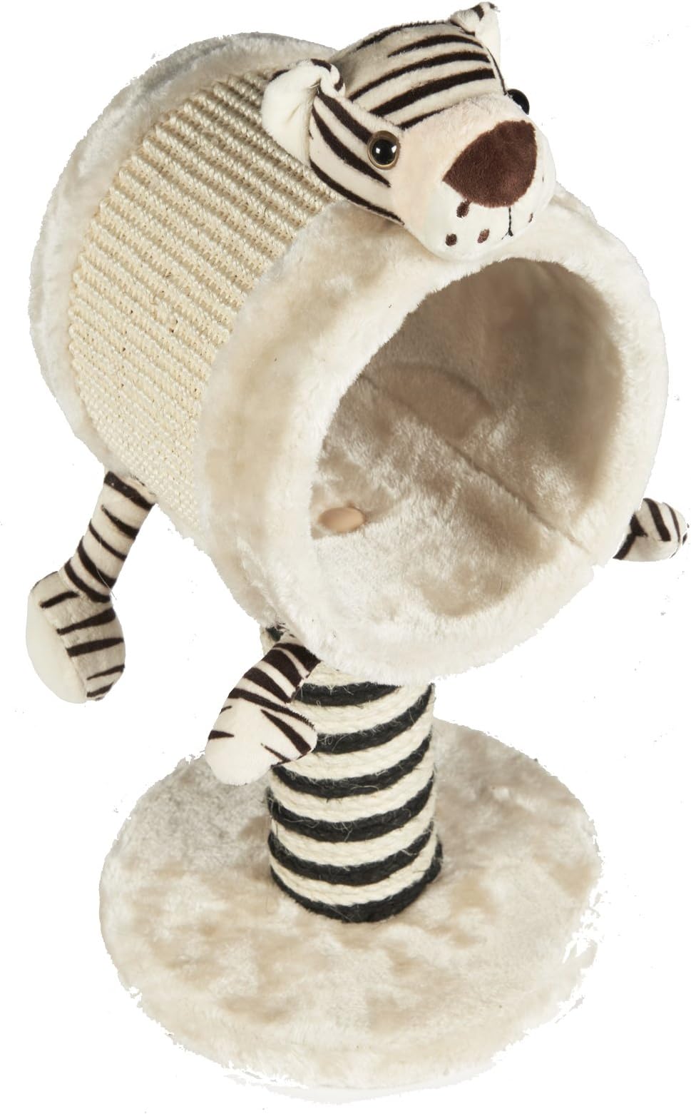 Pet Ting Fun Zoo Premium Cat Scratchers Lion Giraffe Snow Tiger Cat - Circle (Snow Tiger)
