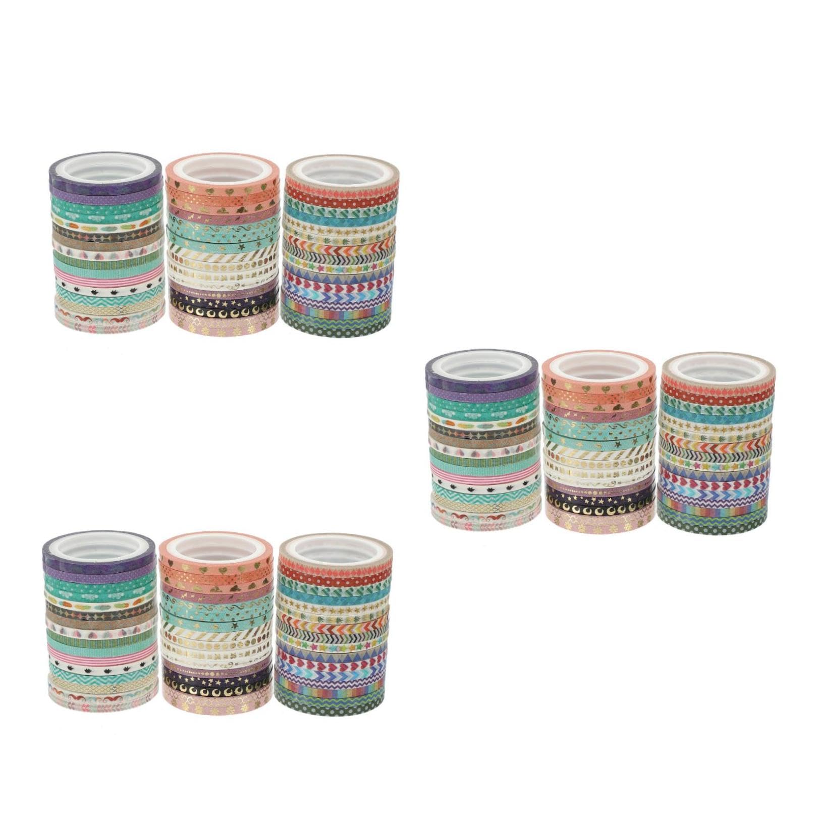 LALAFINA 144rollos Cinta Washi Decorativa Para Manualidades Tapes Adhesivas Multifuncionales Para Scrapbooking y Planificadores