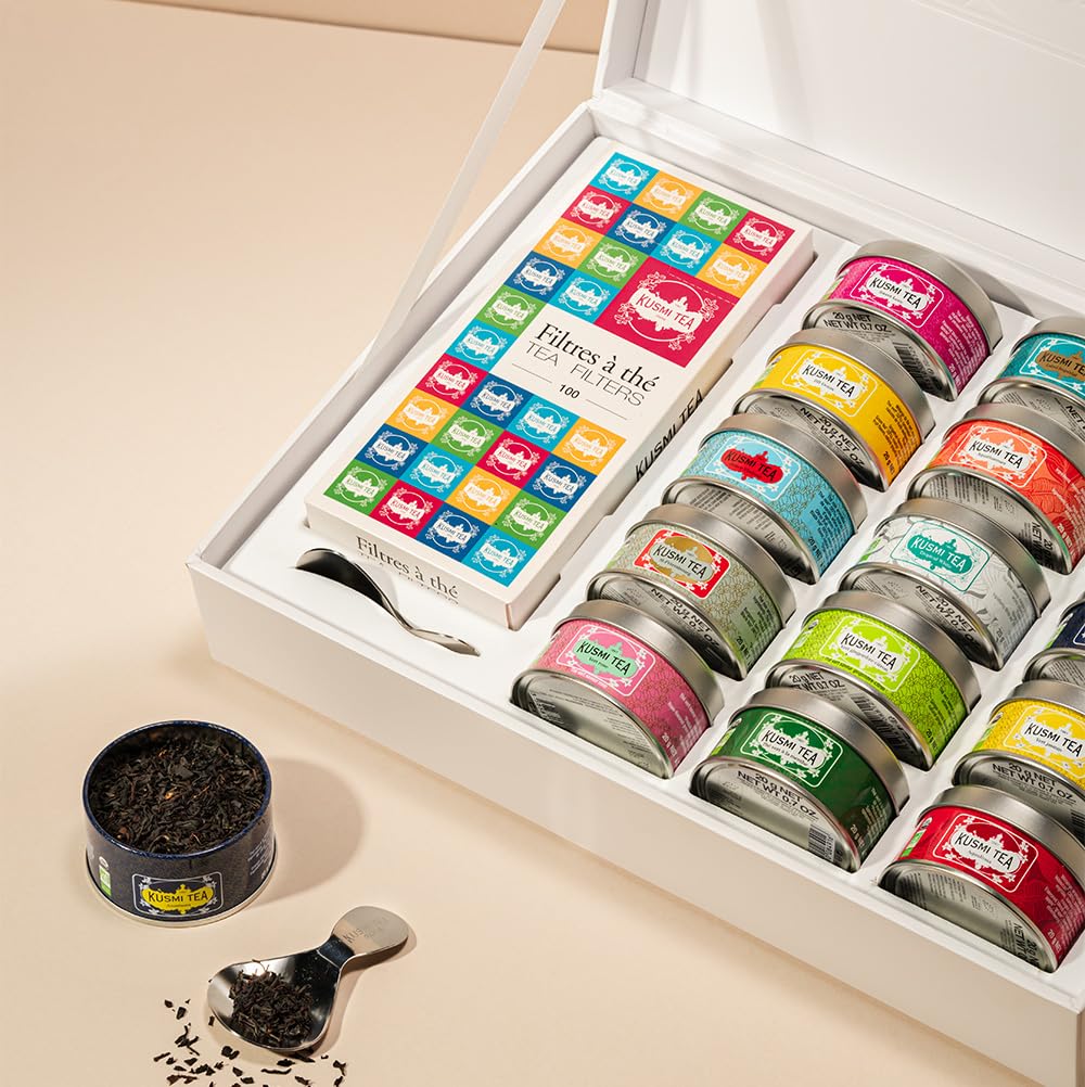 Kusmi Tea 15 Recetas Icónicas Té Orgánico Negro Verde Blanco Hojas Sueltas 15 Variedades Latas 25g