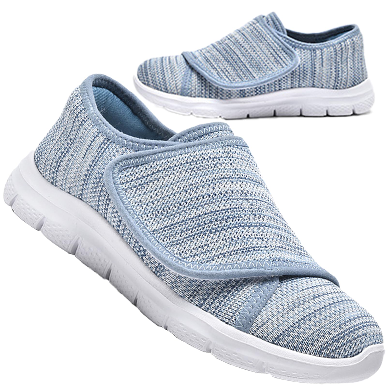 Aocase Diabetic Edema Shoes Womens Swollen Feet Adjustable Large Size Walking Shoes Extended Widths Lightweight Walking Sneakers Foot Swelling Non-Slip Shoes,Blue,44/270mm