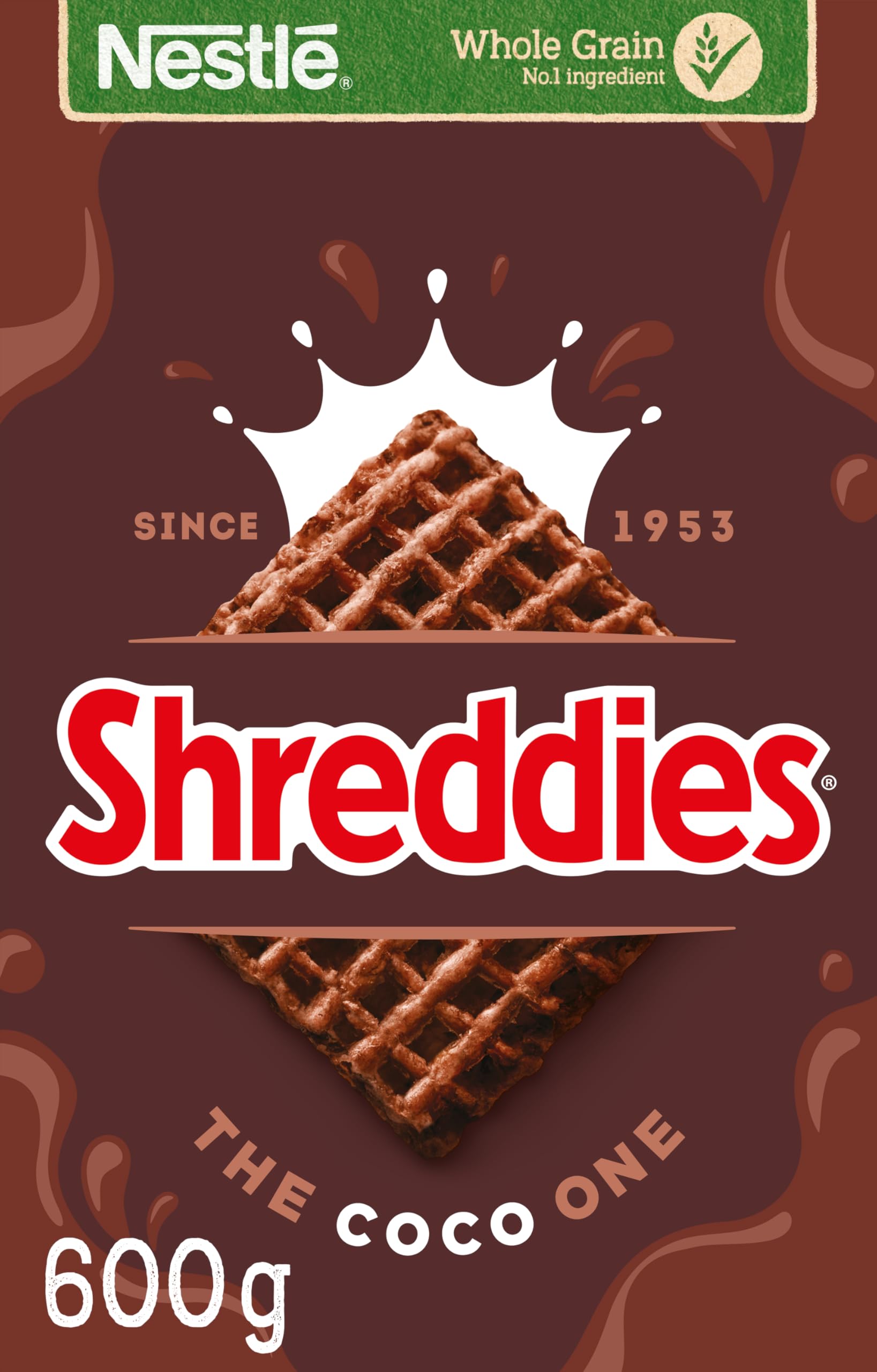Nestlé Cereals - Shreddies Breakfast Cereal - Bitesize Wholegrain Wheat Cereal - The Coco One - High Fibre, 5 Vitamins & Iron - 600g