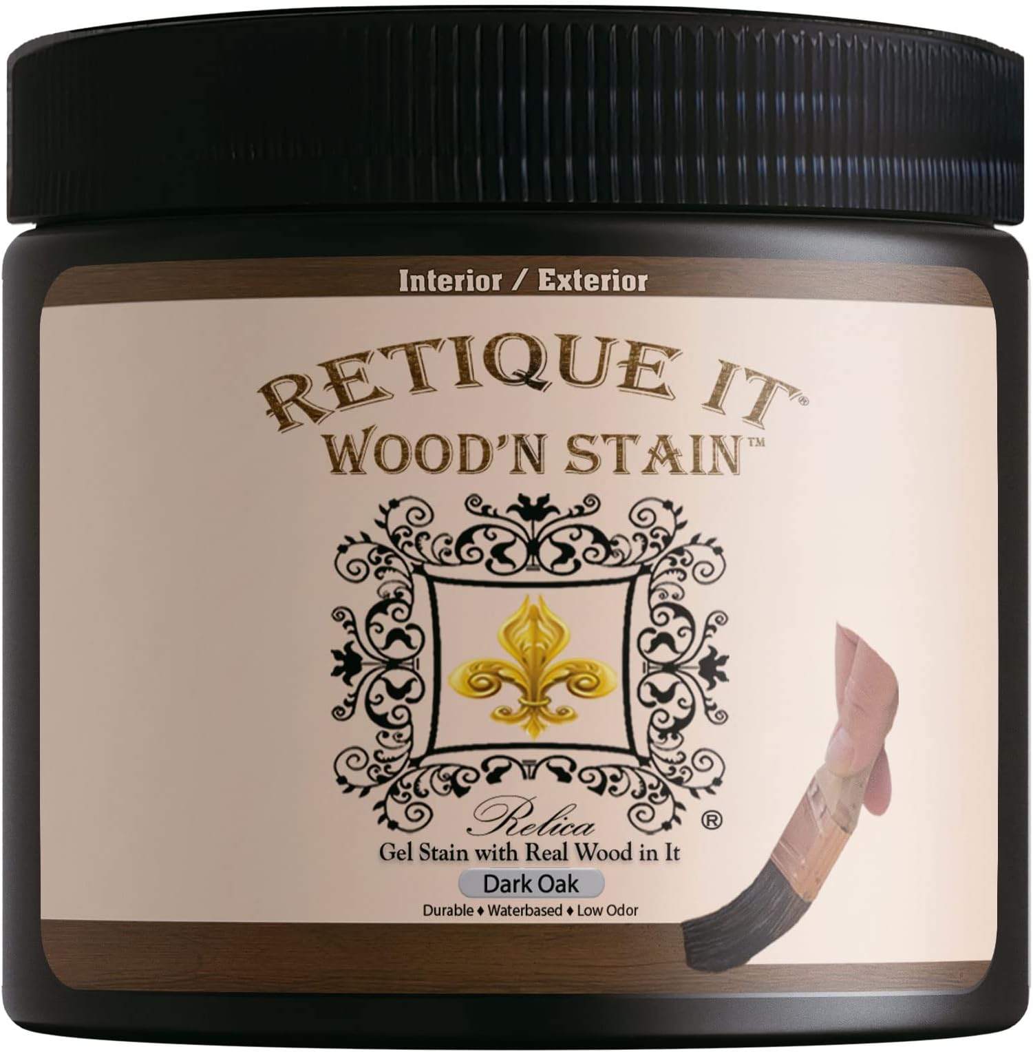 Retique It Wood'n Stain - Liquid Wood Gel Stain Interior/Exterior (16 oz (Pint), 35 Dark Oak)