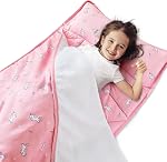 Toddler Nap Mat with Pillow and Blanket 50" x 21" x 1.5", Kids Sleeping Bag Soft and Cozy for Boys and Girls, Nap Mat for Preschool, Daycare, Toddler Sleeping Bag