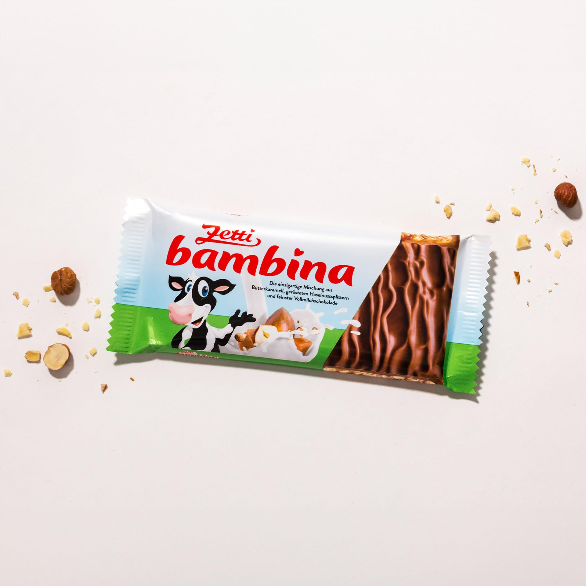 Zetti Bambina 24x Vollmilch Schokolade – Butterkaramell & Haselnuss-Splitter in zartschmelzender Vollmilchschokolade, Genuss-Packung (2,4 kg)