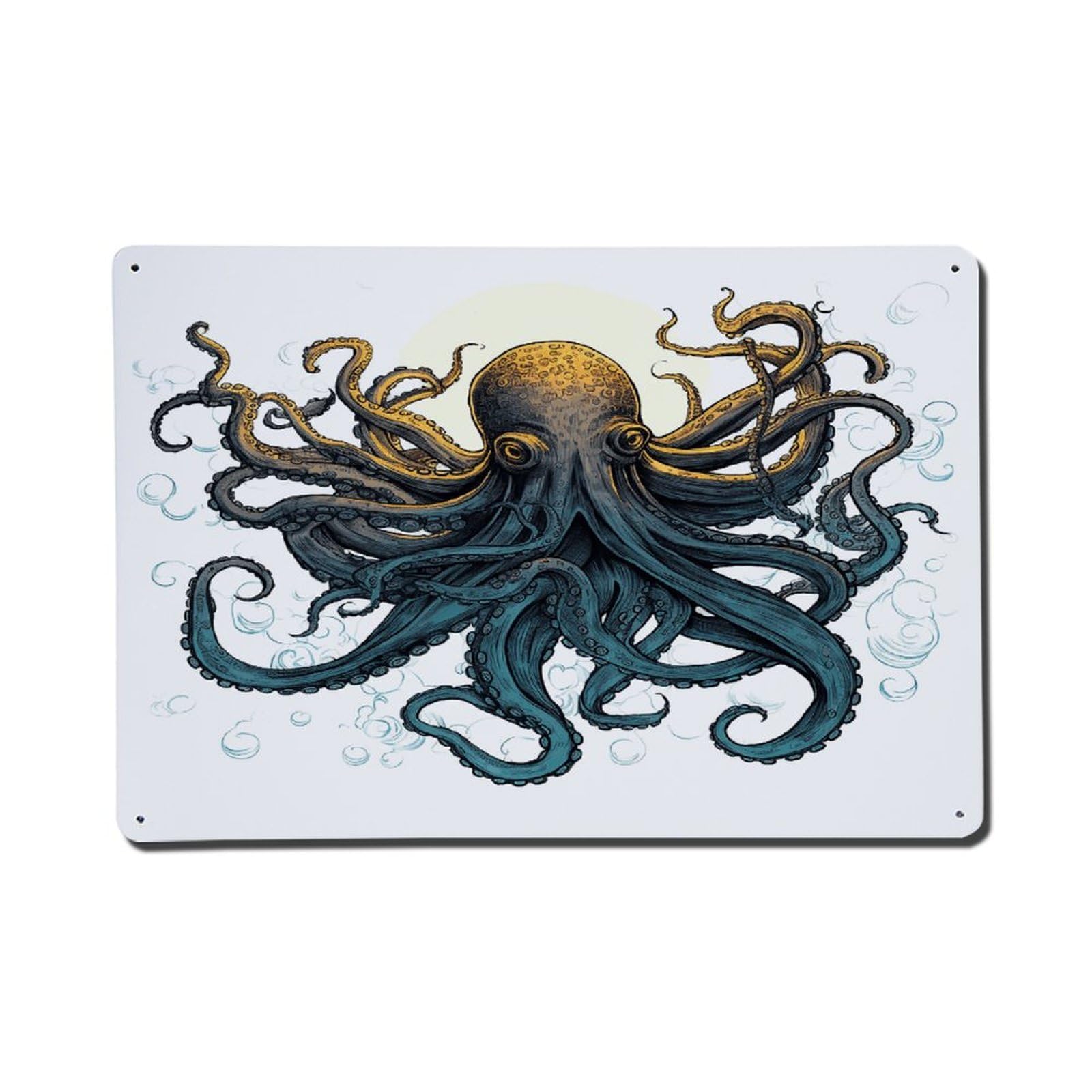 Adfgyerh Style Sun Ocean Octopus Metal Signs Funny, Aluminum Tin Sign Indoor Outdoor Decor, Vintage Signs For Home Office Kitchen Bar Cafe Garden Farmhouse Wall Decor