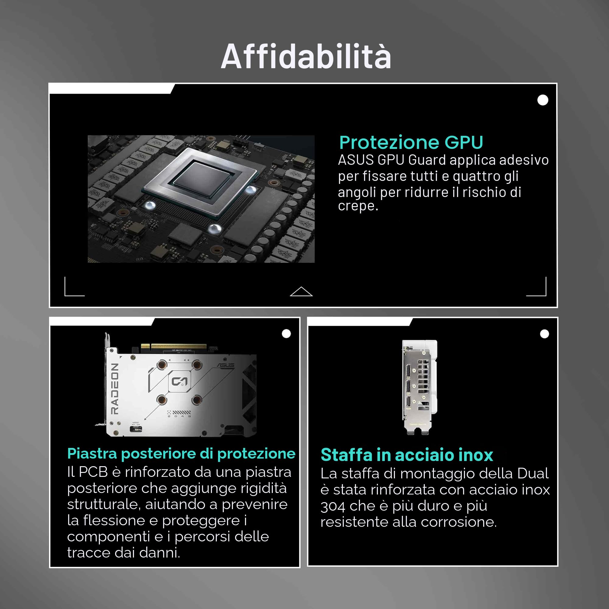 ASUS Dual AMD Radeon RX 9060 XT, Scheda Grafica 16G GDDR6, 128 Bit, PCIe 5.0, 1 HDMI 2.1, 2 DisplayPort 2.1, Ventole Axial-Tech, Tecnologia 0db, GPU Tweak III, Bianco, DUAL-RX9060XT-16G-WHITE