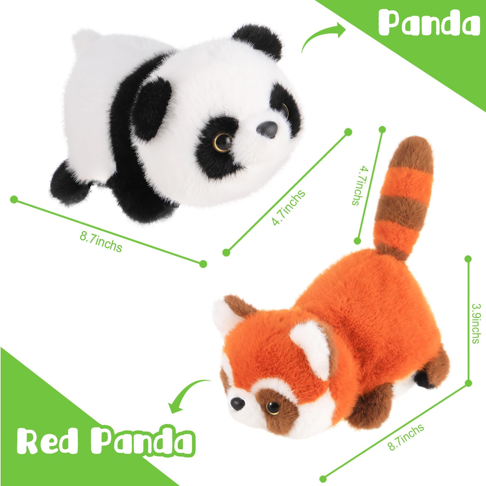 Peluche Panda Rojo Y Koala Con Pulsera – Juguete Suave Para Niños +3 Años, Ideal Para Coleccionistas O Regalo