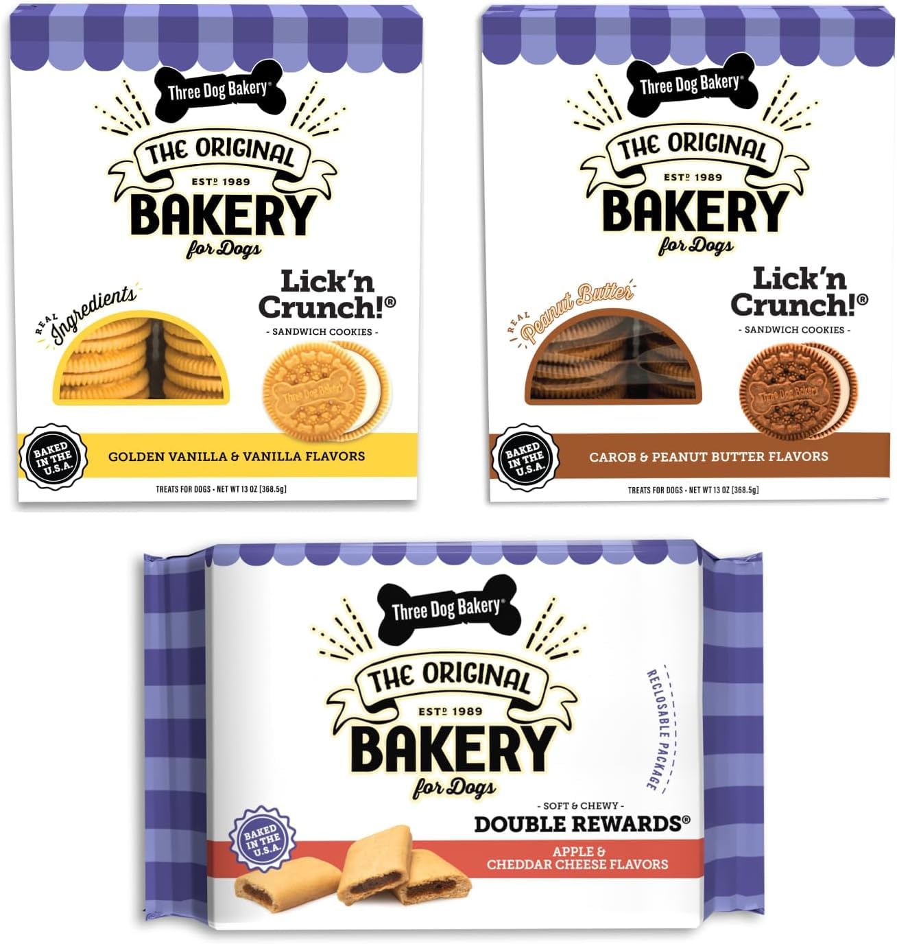 Amazon.com : Three Dog Bakery Classic Cookies Dog Treats Variety
