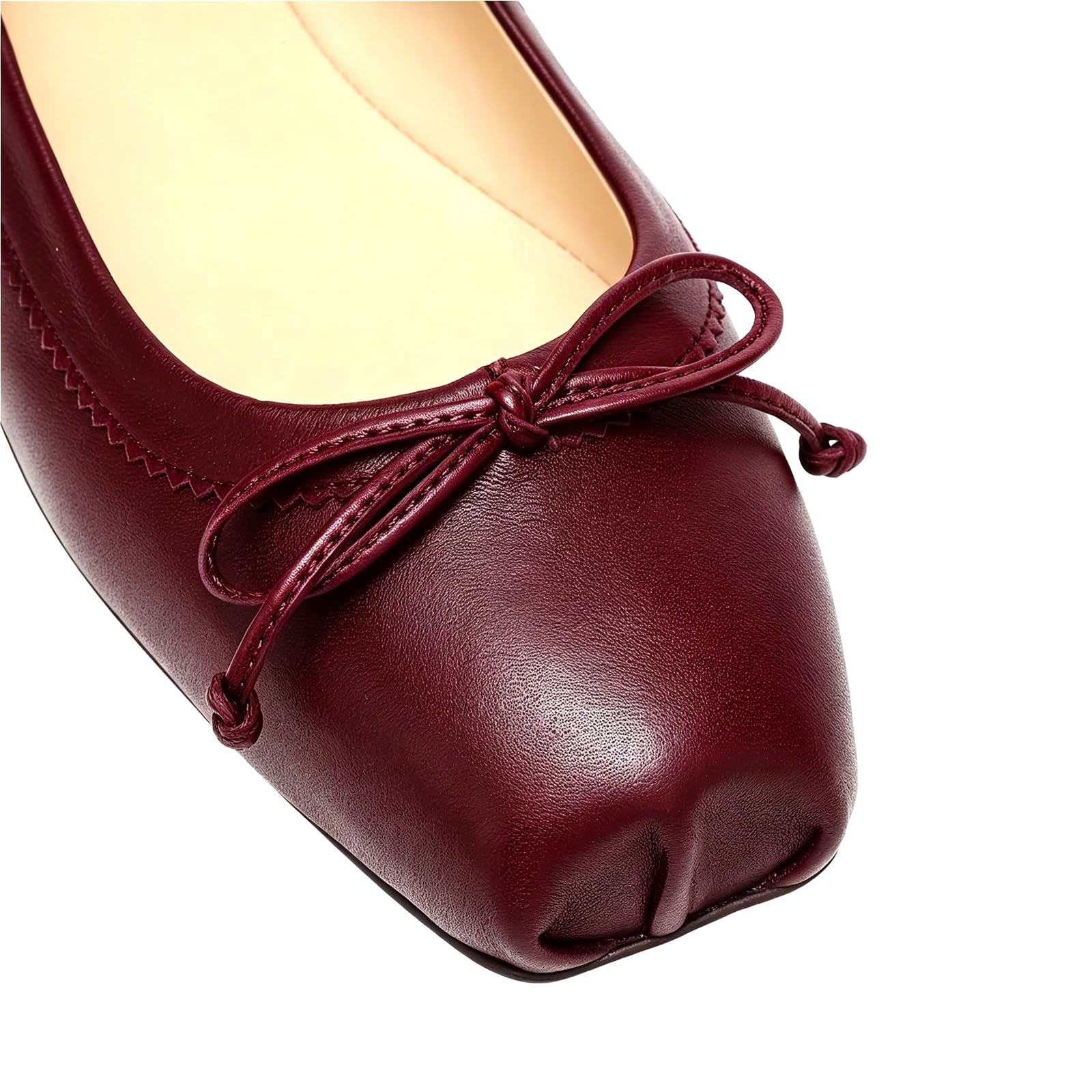 Lutalica W Ballerine da donna con punta quadrata e fiocco, casual, senza lacci, comode