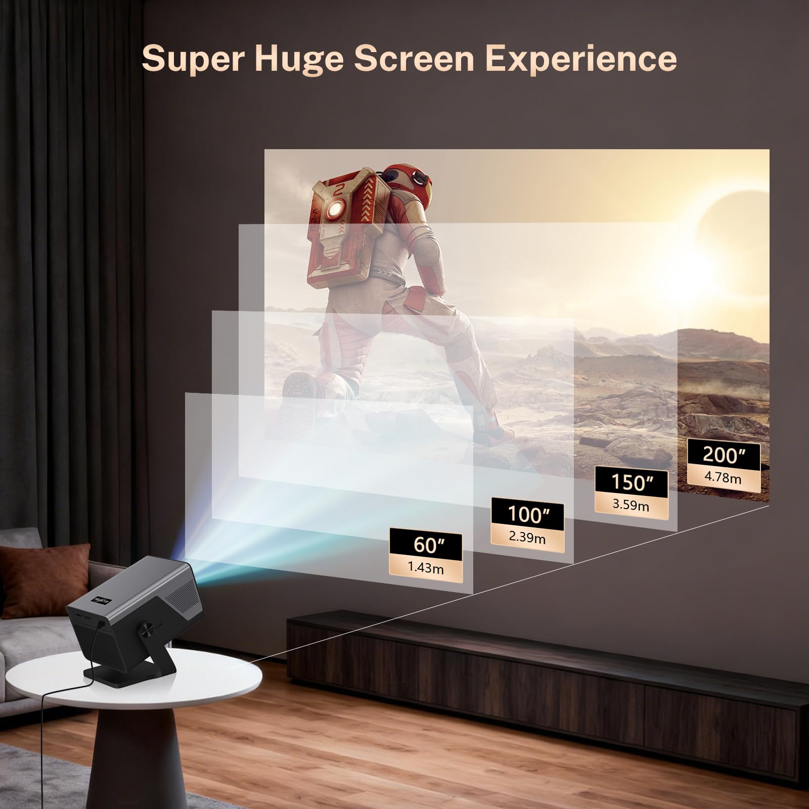 [2000 ANSI & 1080P Nativo] Proyector Inteligente X7 (Android 14), Soporte 8K/4K, Calibración Visual IA, Enfoque y Corrección Automática, WiFi 6, Bluetooth 5.4, Mando por Voz Air Mouse, Audio Hi-Res